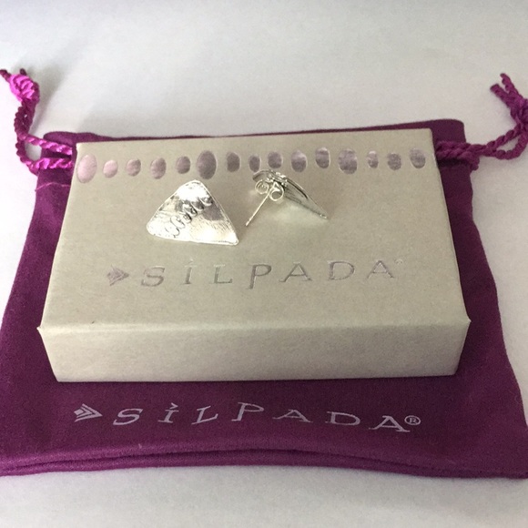 Silpada Silver Triangle Post Earrings - Picture 8 of 11